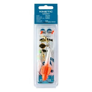 Kinetic Sabiki Pro Rig rød/hvid 90 g – Fladfiskeforfang