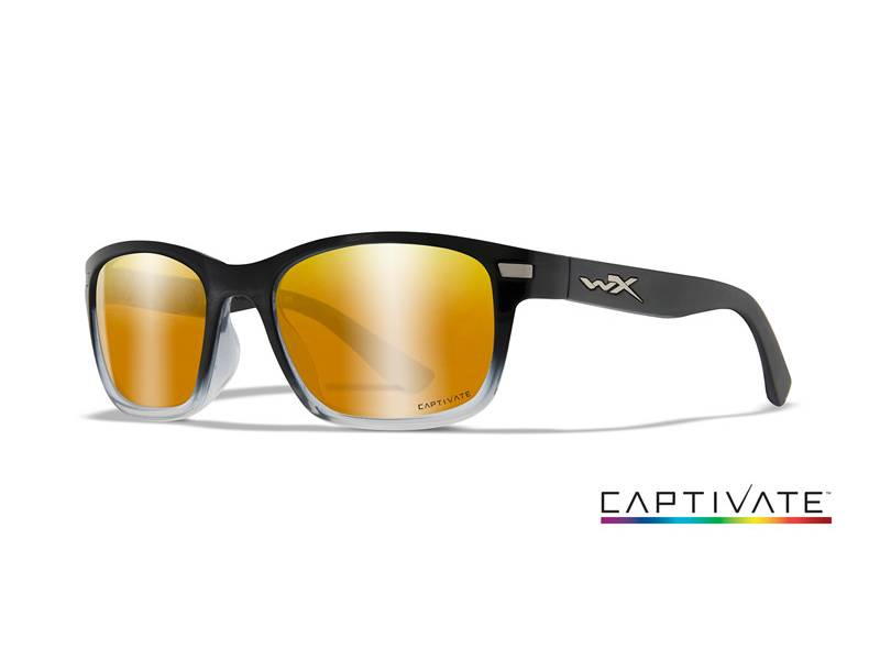 Wiley X HELIX Captivate Bronze Mirror Gloss Black Fade to Clear Crystal Frame
