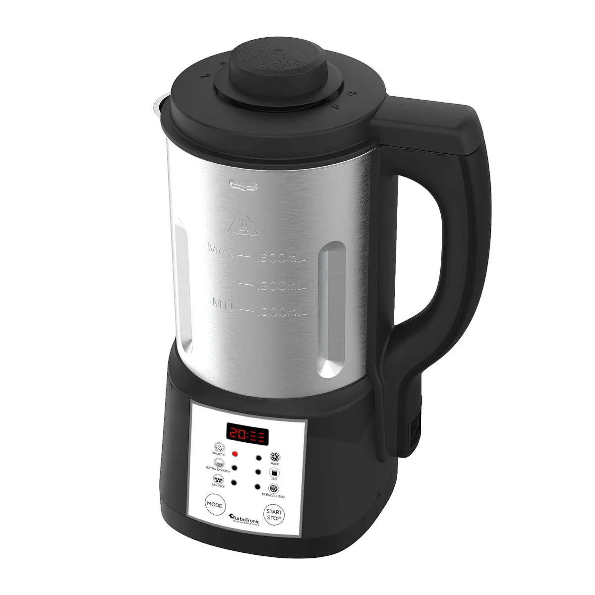 TurboTronic FSM7 Elektrisk suppemaskine - Smoothiemaskine - 6 forudindstillede programmer - rustfrit stål - Billede 9